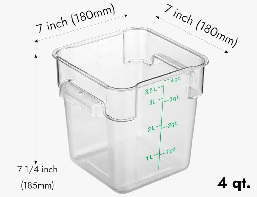 กล่องเก็บอาหารโพลีคาร์บอเนต KCW (P-061C) ขนาด 4 ลิตร