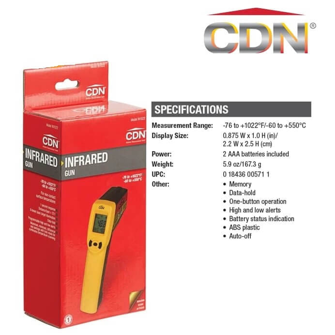 เครื่องวัดอุณหภูมิแบบปืนอินฟราเรด CDN IN1022