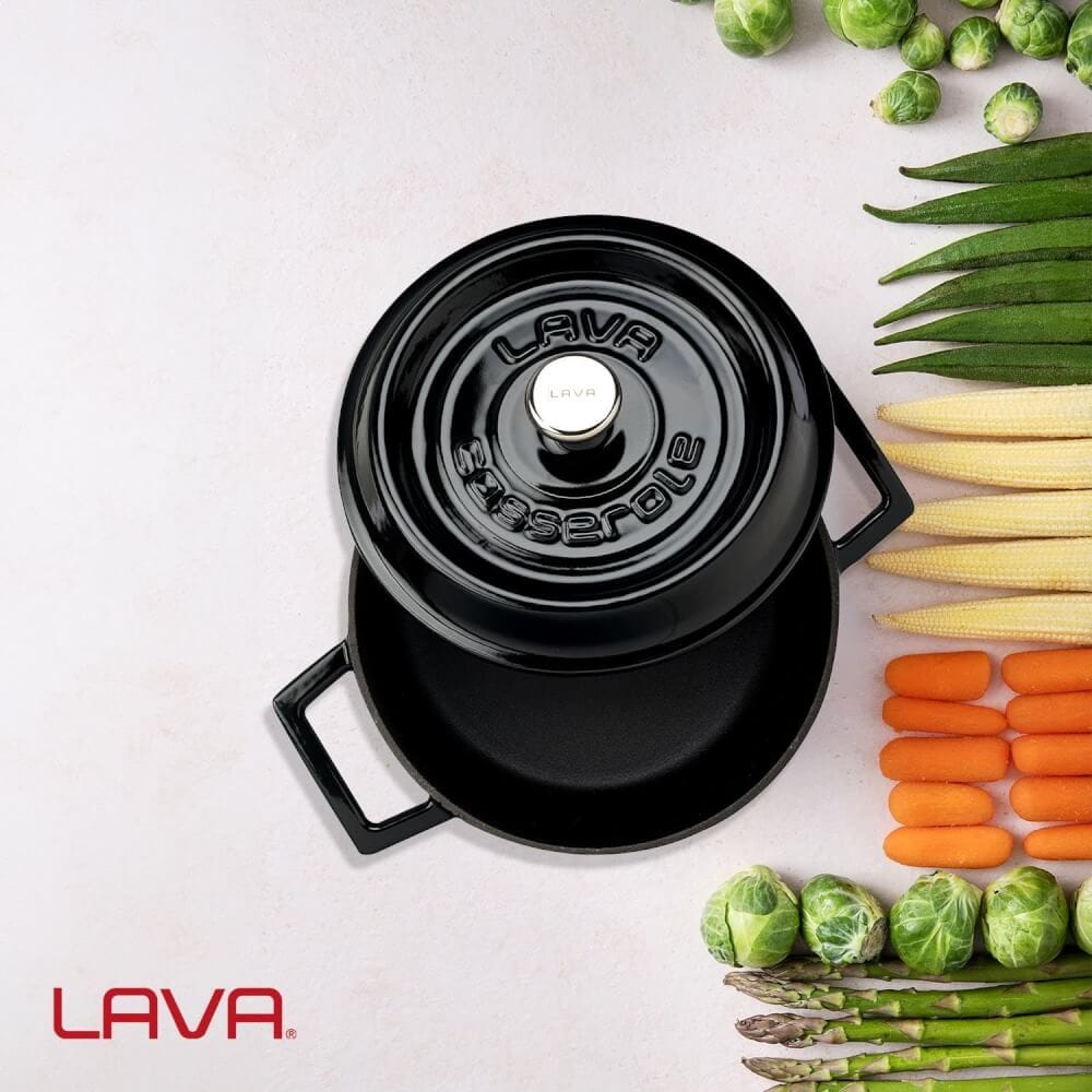 หม้อตุ๋นเหล็กหล่อขนาดเล็ก LAVA CW1685-BK ขนาด 10 ซม. สีดำ_4
