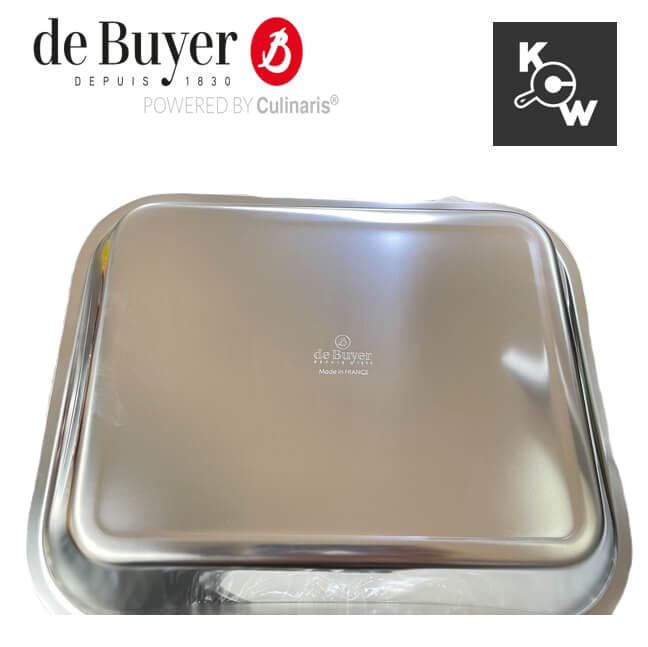 ถาดหลุมทรงสี่เหลี่ยมขอบแบนสเตนเลส DE BUYER CW8590 กว้าง 22ซม.X ยาว 27ซม. Xสูง 4ซม._5