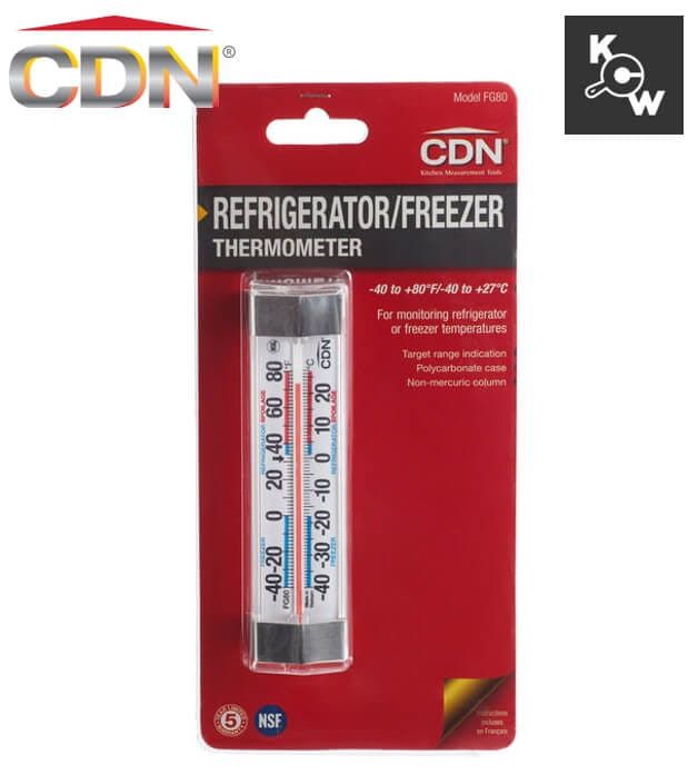 เครื่องวัดอุณหภูมิตู้เย็น/ช่องแช่แข็ง CDN FG80 สีเงิน