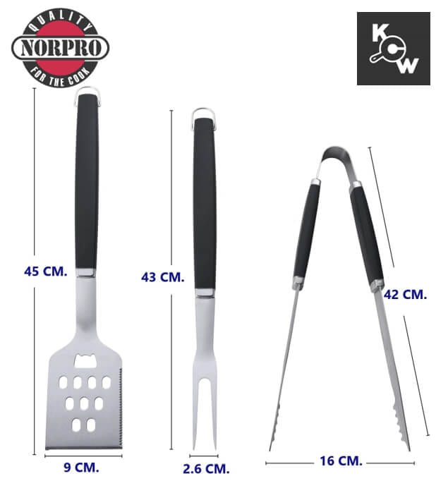ชุดอุปกรณ์บาร์บีคิวสแตนเลส NORPRO PT3312 เซต 3 ชิ้น_8