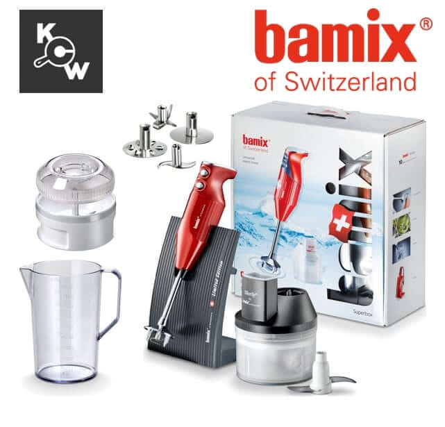 เครื่องปั่นอาหารแบบมือถือ Bamix Switzerland MA0728-RE Superbox 200W สีแดง