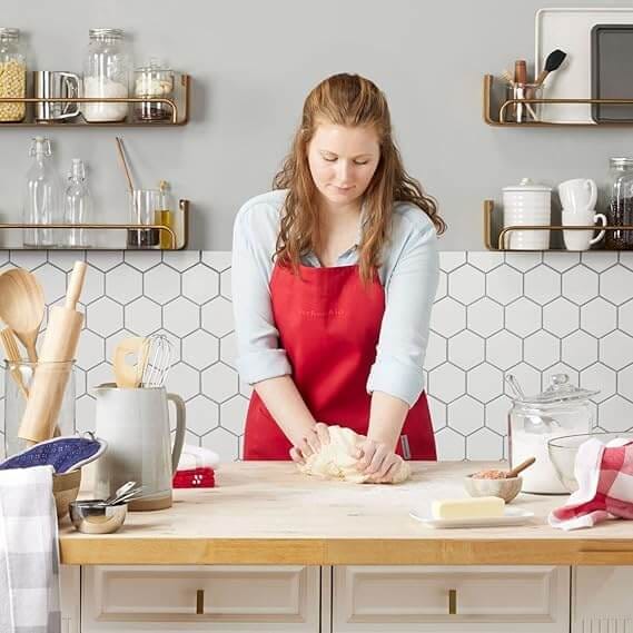 ผ้ากันเปื้อนทวิลคอตตอน 100% KITCHENAID AP009514WPKA สีแดง