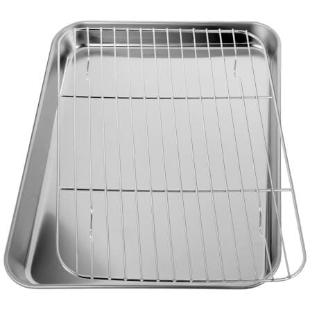 ชุดถาดและชั้นวางสแตนเลส KCW CW1215 ขนาด 26x20x2.5 ซม._0