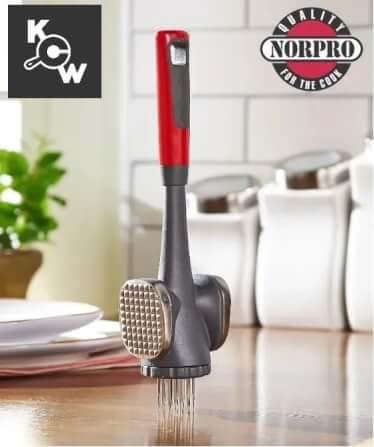 ที่ทุบเนื้อสแตนเลส 3 หัว Norpro 7036 สีแดงดำ_2
