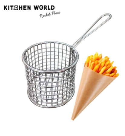 ตะกร้าเสิร์ฟสแตนเลสทรงกลมมีหูจับ KCW CW0193-94 ขนาด 9x8 ซม._4
