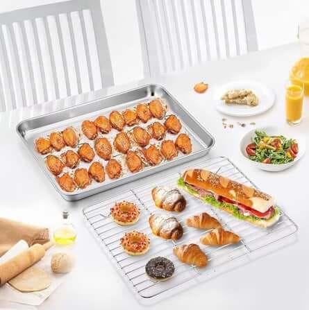 ชุดถาดและชั้นวางสแตนเลส KCW CW1215 ขนาด 26x20x2.5 ซม._7