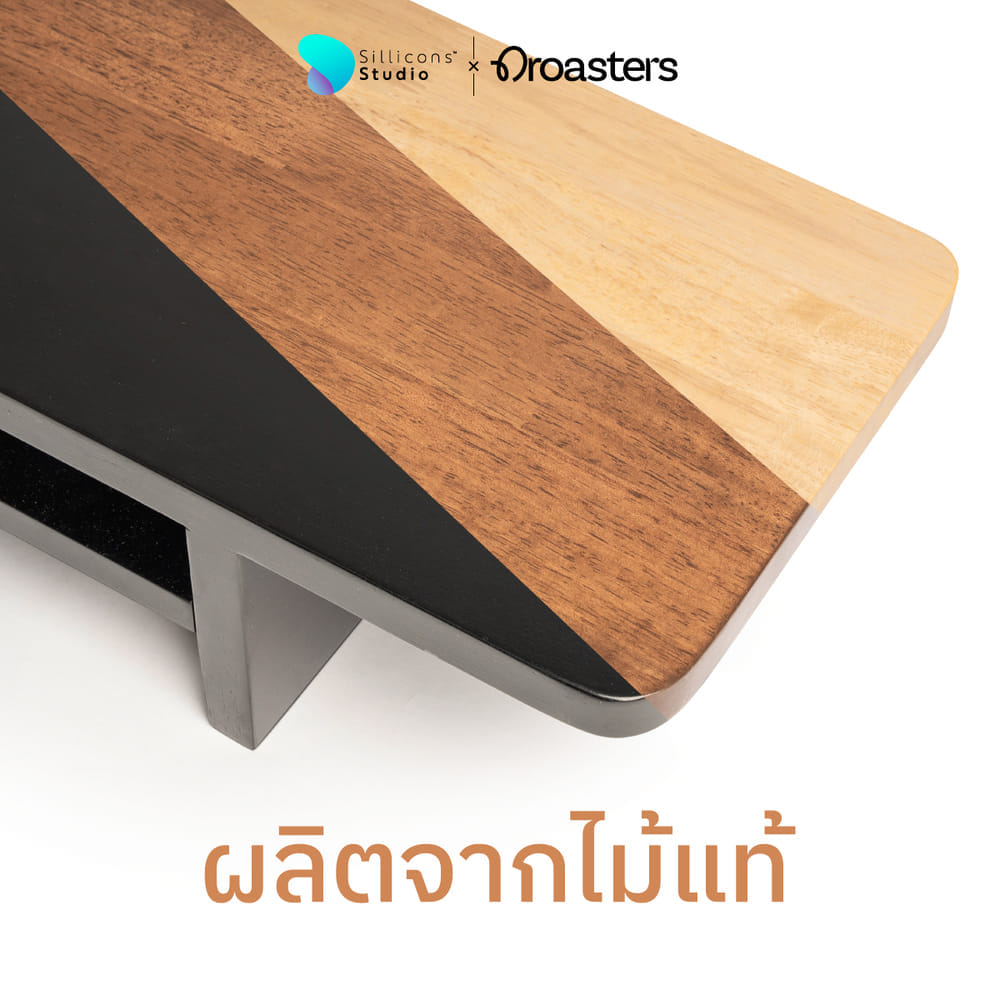 ชั้นวางจอคอมพิวเตอร์ Sillicons Studio ผลิตจากไม้แท้ - สีอ่อน