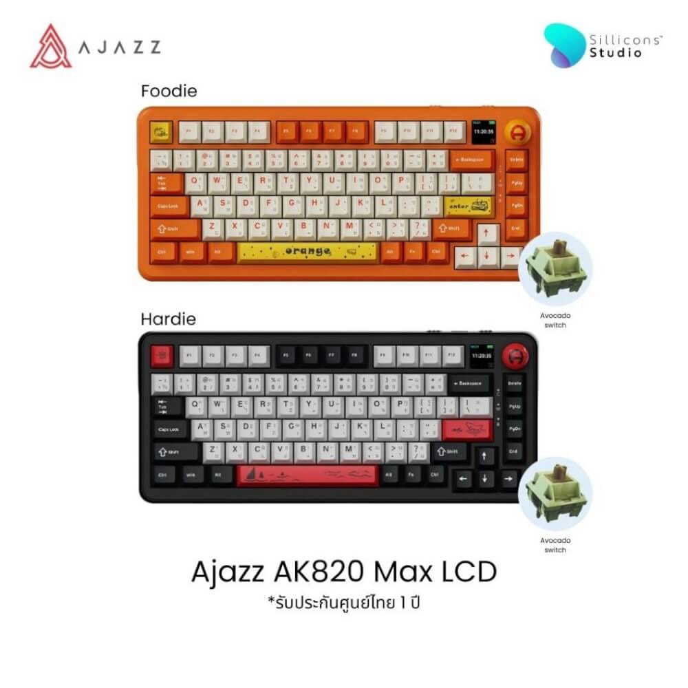คีย์บอร์ดไร้สาย AJAZZ AK820MAX LCD ENIG FR4 AVO SWITCH_2