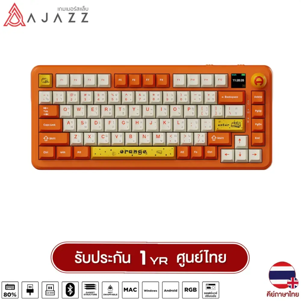 คีย์บอร์ดไร้สาย AJAZZ AK820MAX LCD ENIG FR4 AVO SWITCH_4