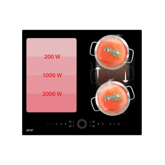 เตาฝังอินดักชั่น เตาแม่เหล็กไฟฟ้า 4 หัว EVE รุ่น HB60-4INDBRIDGE/TCR ขนาด 60 ซม. สีดำ_3
