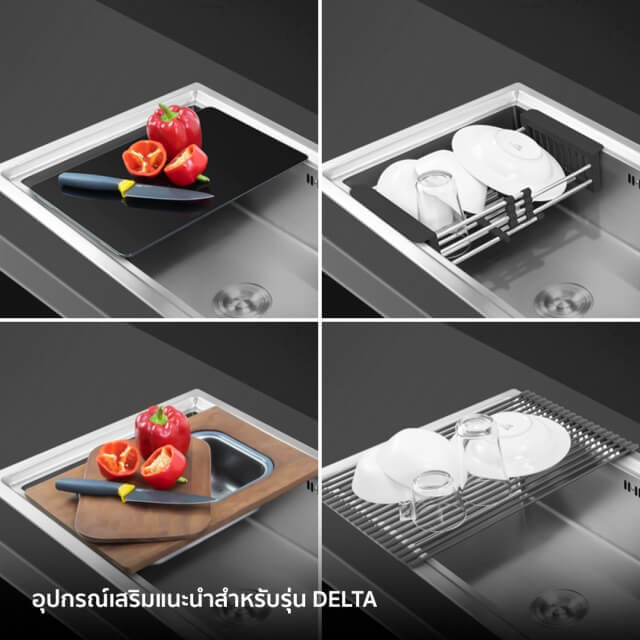 ซิงค์ล้างจานสแตนเลส 1 หลุม มีที่พัก EVE รุ่น DELTA 1200/500 LH  ขนาด 120 ซม.(หลุมซ้าย ที่พักขวา)_3