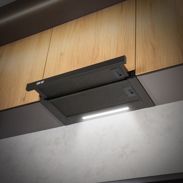 เครื่องดูดควันแบบฝังรางเลื่อน EVE รุ่น HS-BKT62C-60 ขนาด 60 ซม สีดำ