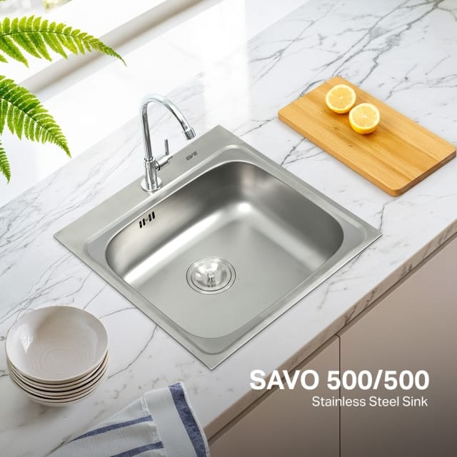ซิงค์ฝัง 1 หลุม EVE SAVO 500/500 ขนาด 50 ซม. สแตนเลส_4