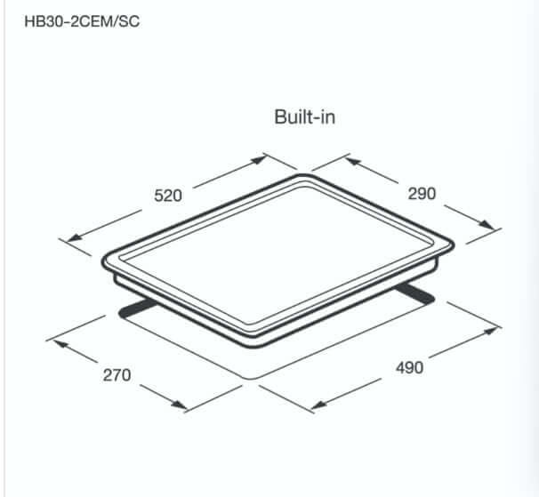ชุดเซต เตาฝังไฟฟ้าเซรามิค 2 หัว + เครื่องดูดควันแบบฝัง EVE  HB30-2CEM/SC ขนาด 30 CM.  HF-HSM102AT-60 ขนาด 60 CM. _2