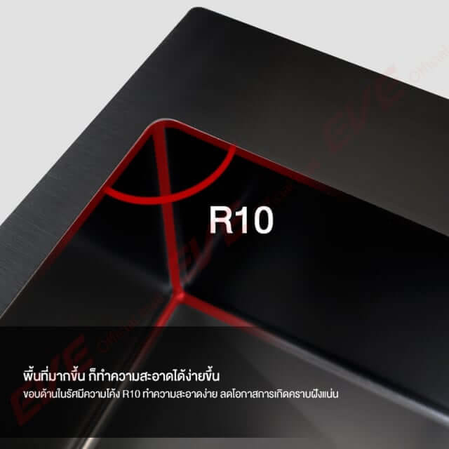ซิงค์ล้างจาน 2 หลุม สแตนเลสสีดำ EVE CARBONYTE 2B 1000/520 ขนาด 100 ซม._3