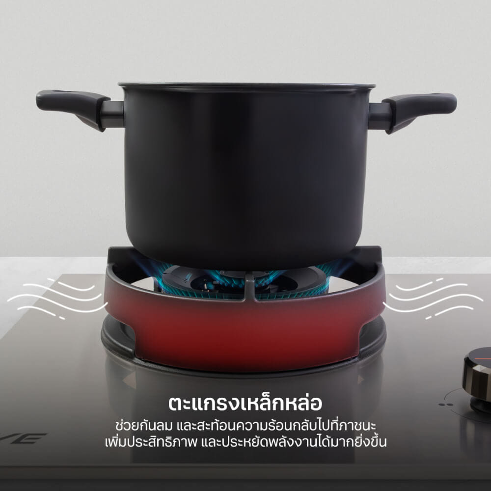 เตาแก๊สฝัง 2 หัว เตาแก๊สแบบฝัง EVE HB78-2BCC/SS 78 ซม. สีเงินสเตนเลส_8
