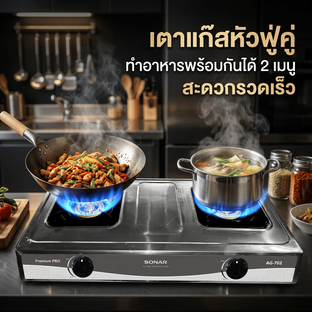 เตาแก๊สตั้งโต๊ะ 2 หัวแก๊ส SONAR รุ่น AG-702_3