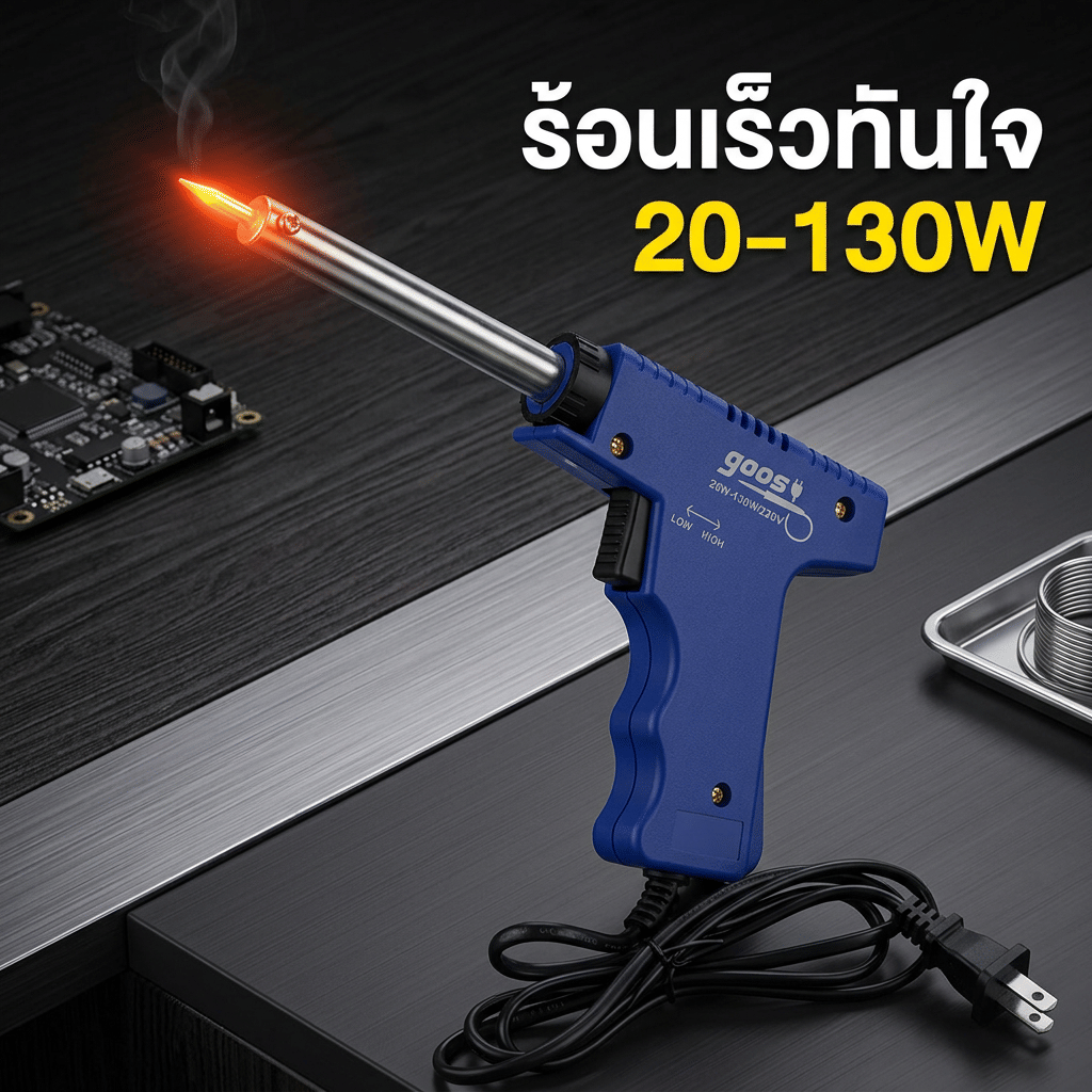 หัวแร้งบัดกรีด้ามปืน GOOS รุ่น G505 SOLDER GUN หัวแร้งปืนบัดกรีปรับอุณหภูมิ ขนาด 20-130 วัตต์_4