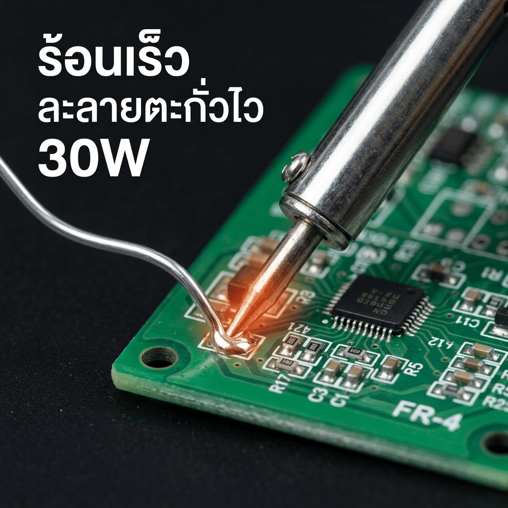 หัวแร้งบัดกรี ด้ามจับไม้ GOOS ขนาด 30 วัตต์ รุ่น GW01-30W_4