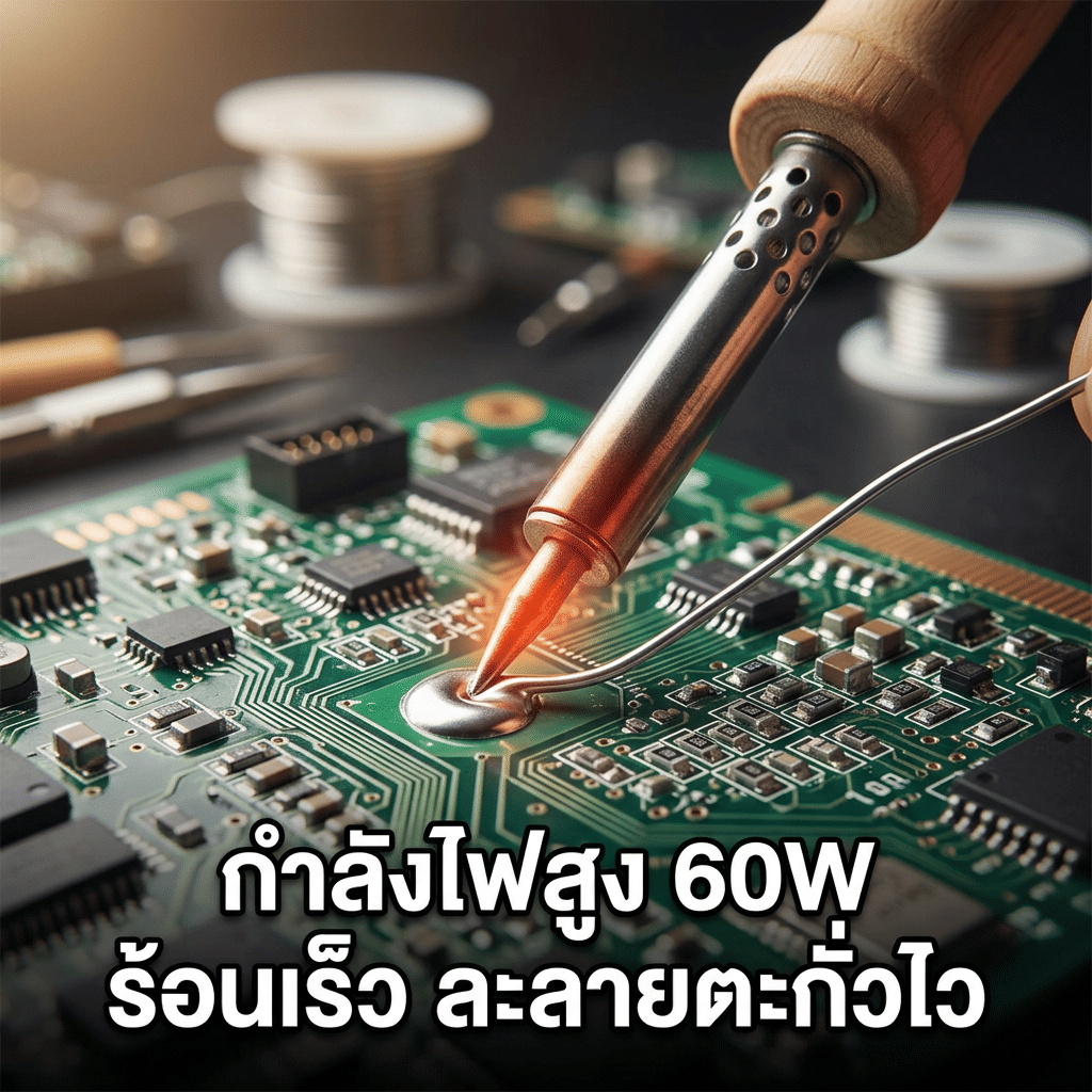 หัวแร้งบัดกรี ด้ามจับไม้ GOOS ขนาด 60 วัตต์ รุ่น GW01-60W_4