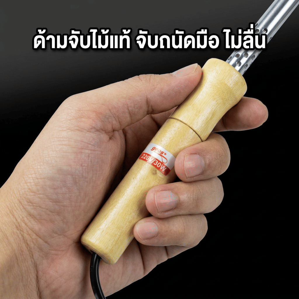 หัวแร้งบัดกรี ด้ามจับไม้ GOOS ขนาด 30 วัตต์ รุ่น GW01-30W_5