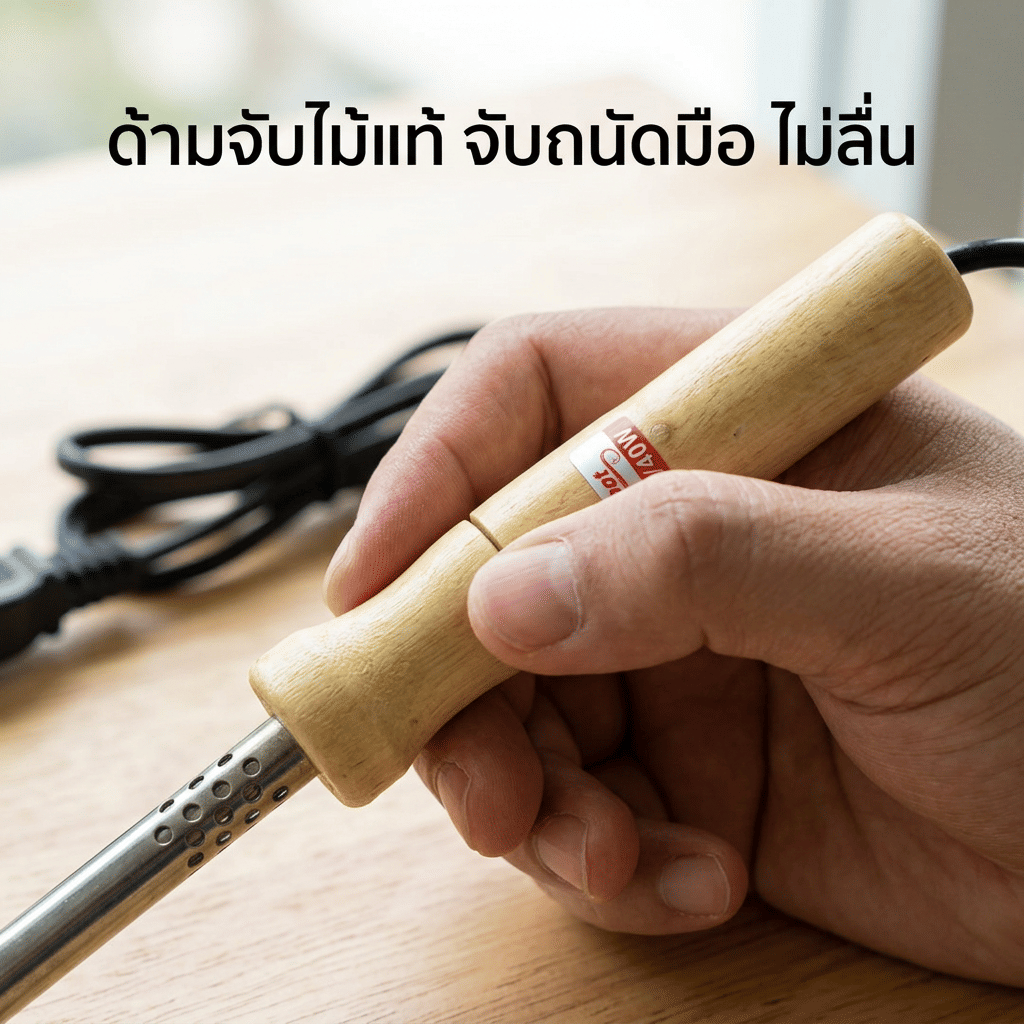 หัวแร้งบัดกรี ด้ามจับไม้ GOOS ขนาด 40 วัตต์ รุ่น GW01-40W_5