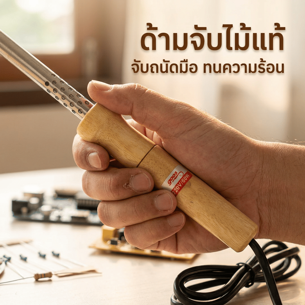 หัวแร้งบัดกรี ด้ามจับไม้ GOOS ขนาด 60 วัตต์ รุ่น GW01-60W_5