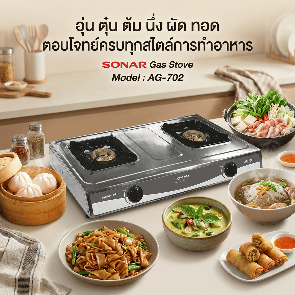 เตาแก๊สตั้งโต๊ะ 2 หัวแก๊ส SONAR รุ่น AG-702_5