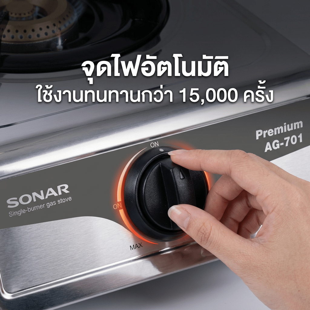 เตาแก๊สตั้งโต๊ะ 1 หัวแก๊ส SONAR รุ่น AG-701_6