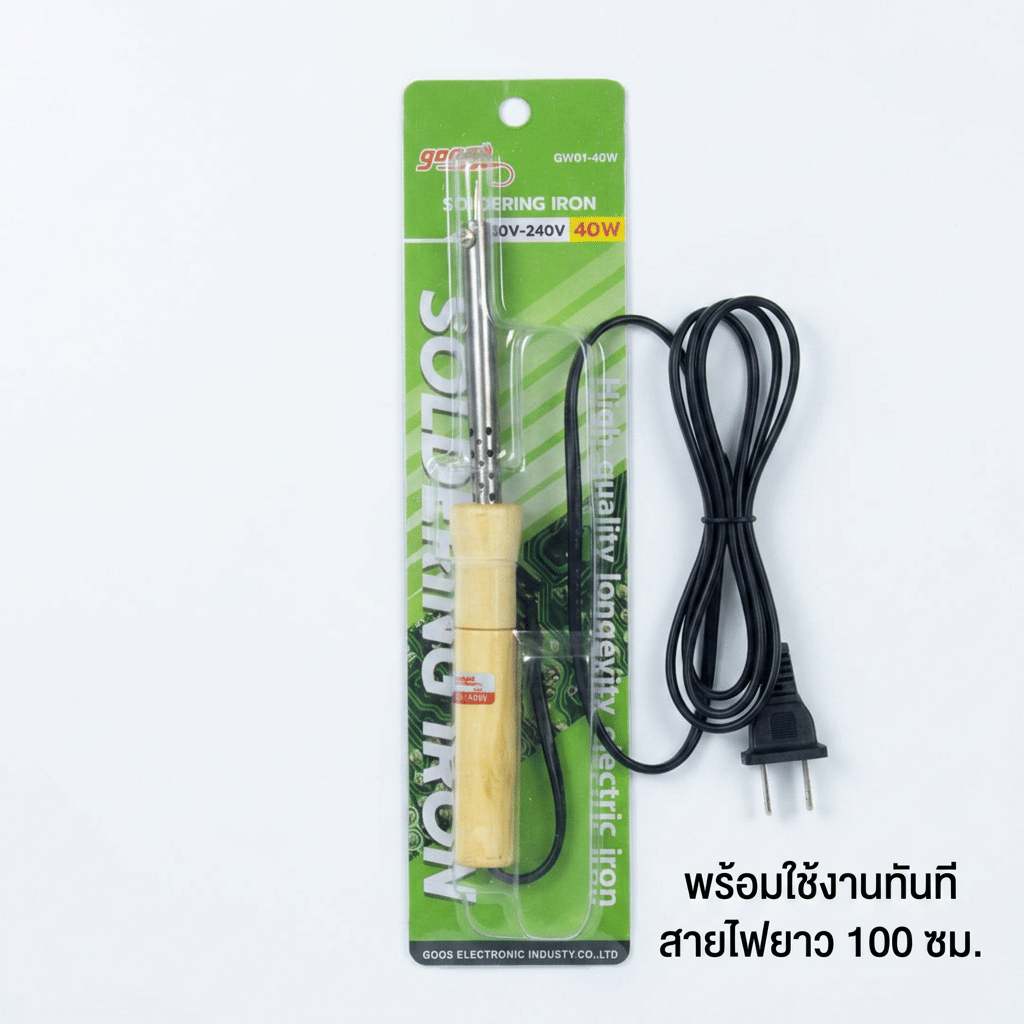 หัวแร้งบัดกรี ด้ามจับไม้ GOOS ขนาด 40 วัตต์ รุ่น GW01-40W_8