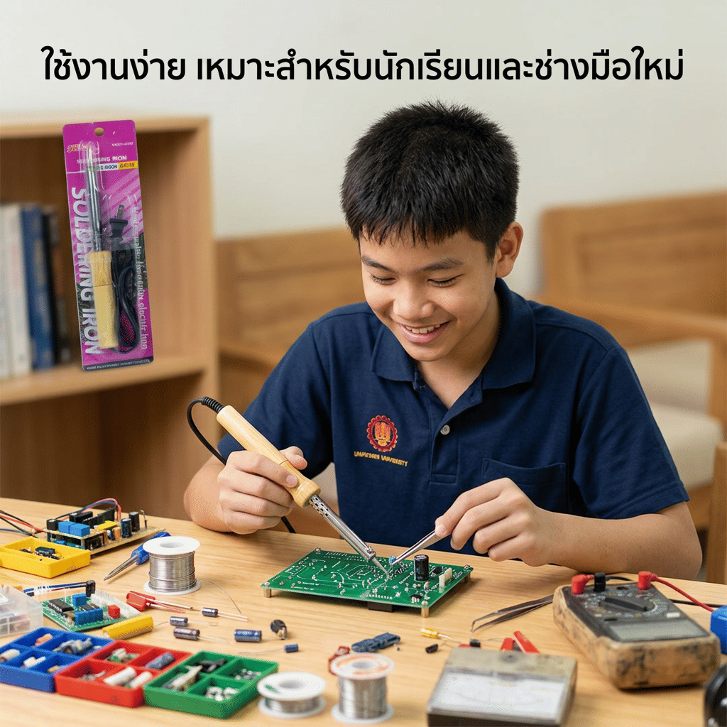 หัวแร้งบัดกรี ด้ามจับไม้ GOOS ขนาด 60 วัตต์ รุ่น GW01-60W_8