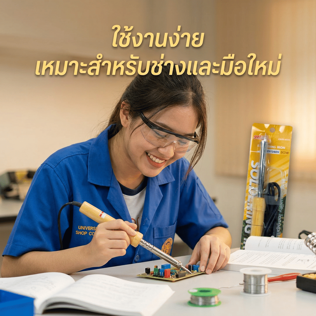 หัวแร้งบัดกรี ด้ามจับไม้ GOOS ขนาด 80 วัตต์ รุ่น GW01-80W_8