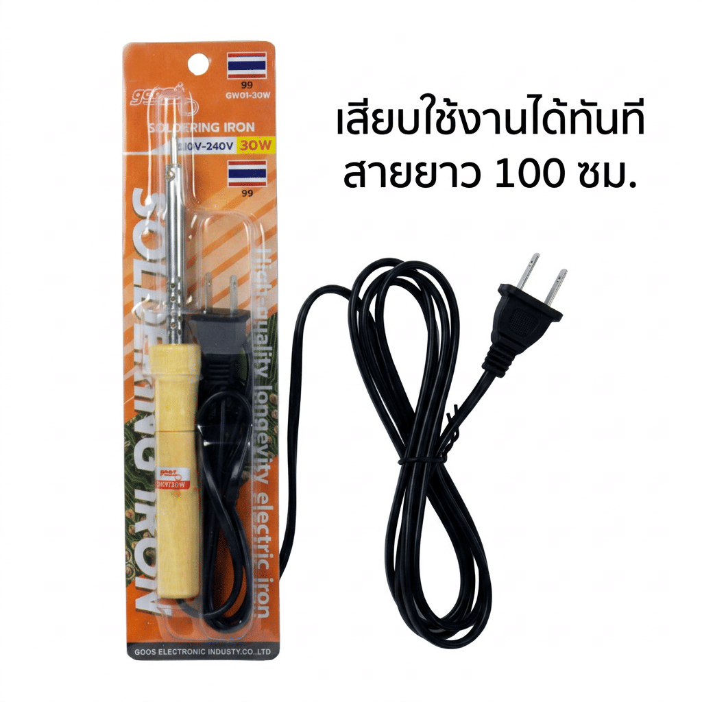 หัวแร้งบัดกรี ด้ามจับไม้ GOOS ขนาด 30 วัตต์ รุ่น GW01-30W_9