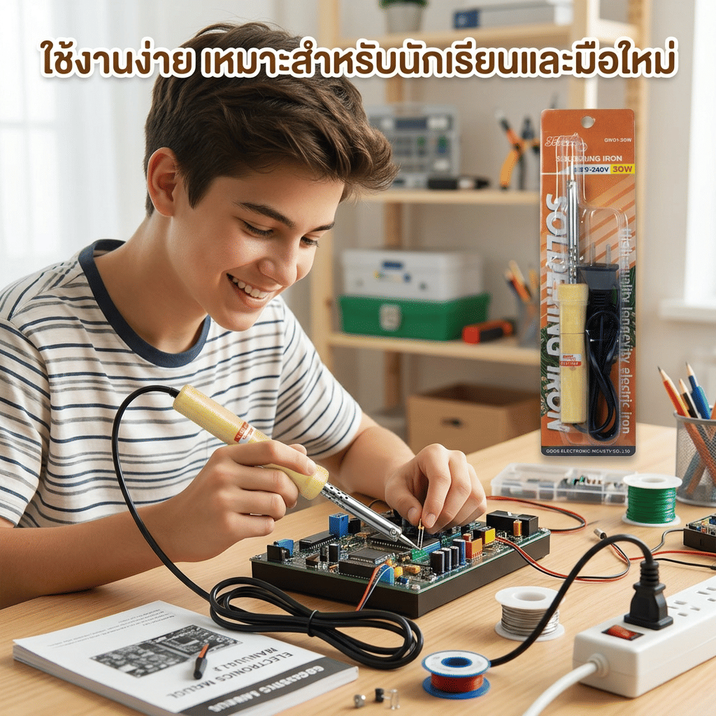 หัวแร้งบัดกรี ด้ามจับไม้ GOOS ขนาด 30 วัตต์ รุ่น GW01-30W_10