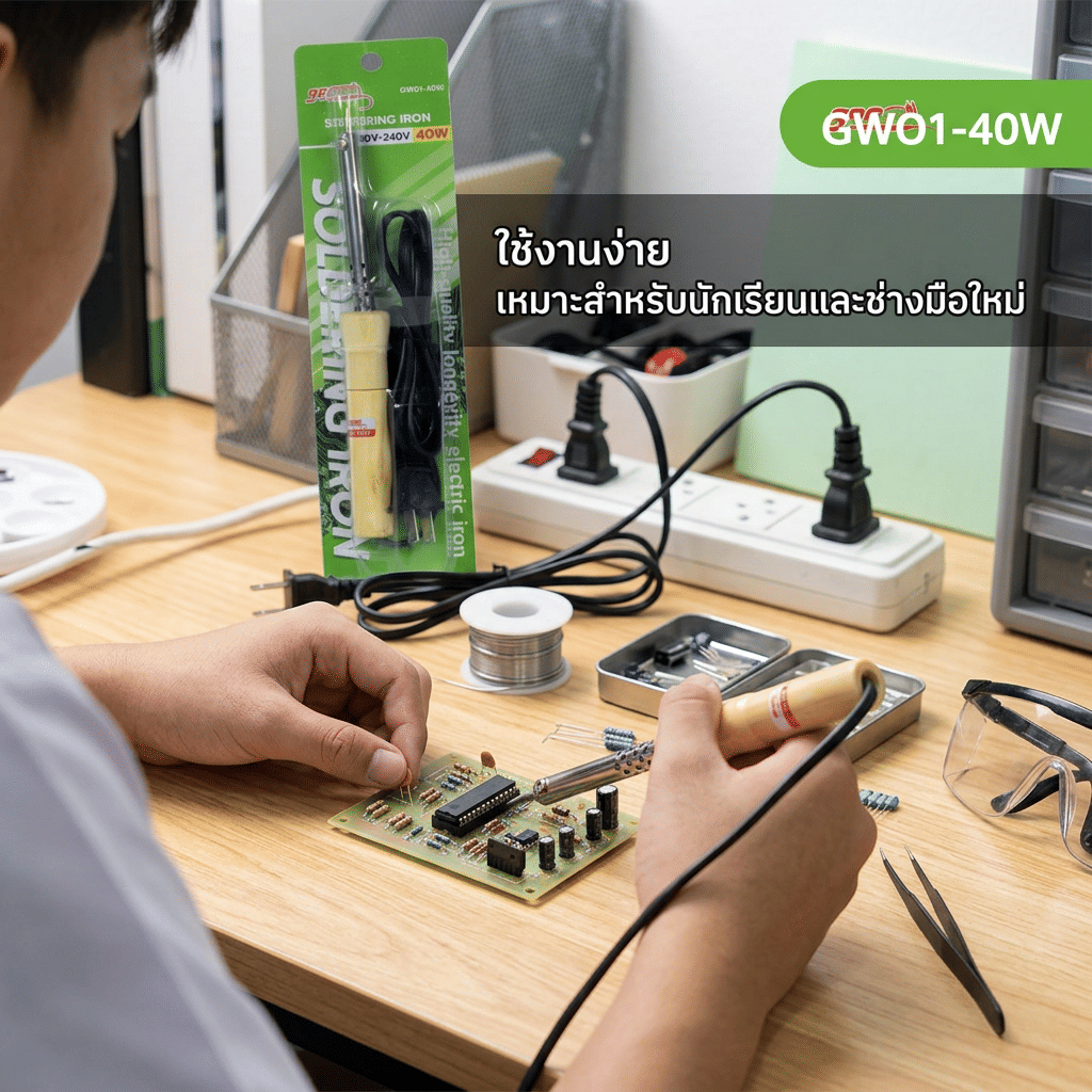 หัวแร้งบัดกรี ด้ามจับไม้ GOOS ขนาด 40 วัตต์ รุ่น GW01-40W_10