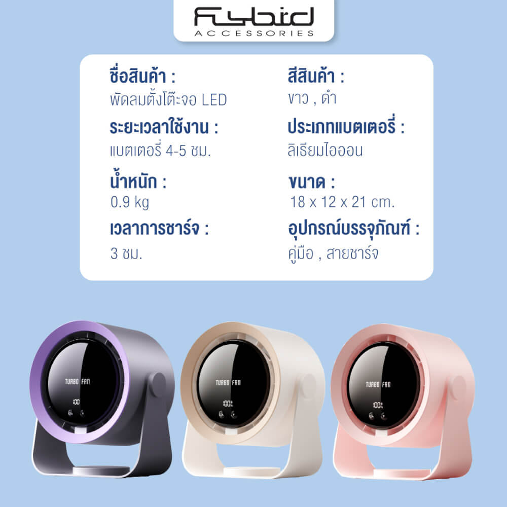 พัดลมพกพา SONAR FLYBIRD 3IN1  แบตเตอรี่ 4000MAH ชาร์จไฟได้ รุ่น NS-22 สีชมพู