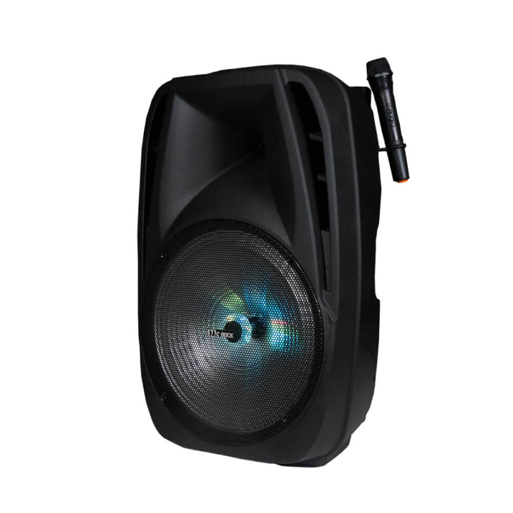 ลำโพงบลูทูธ 15 นิ้ว แถมไมค์ไร้สาย MCROCK รุ่น DHT-730DF(A15) พร้อมแบตเตอรี่และล้อลาก_2