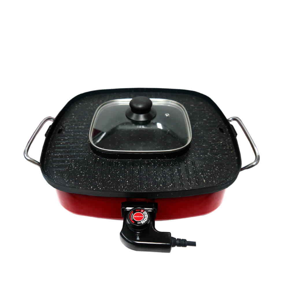 เตาปิ้งย่างไฟฟ้า SONAR รุ่น SF-M51 ขนาด 15 นิ้ว 1.8 ลิตร สีแดง