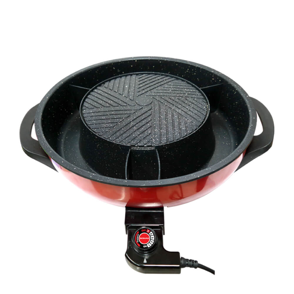 เตาปิ้งย่างไฟฟ้า SONAR รุ่น SF-M50 ขนาด 23 เซนติเมตร สีแดง 