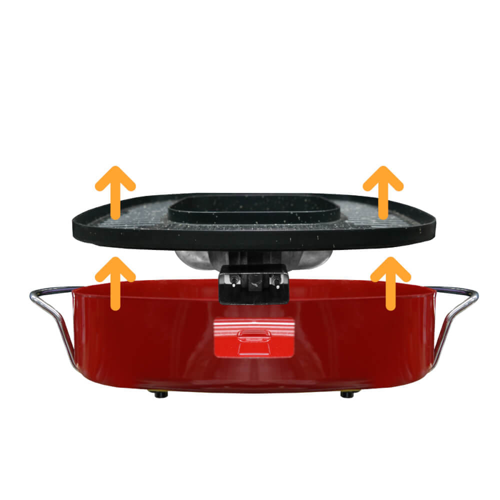 เตาปิ้งย่างไฟฟ้า SONAR รุ่น SF-M51 ขนาด 15 นิ้ว 1.8 ลิตร สีแดง