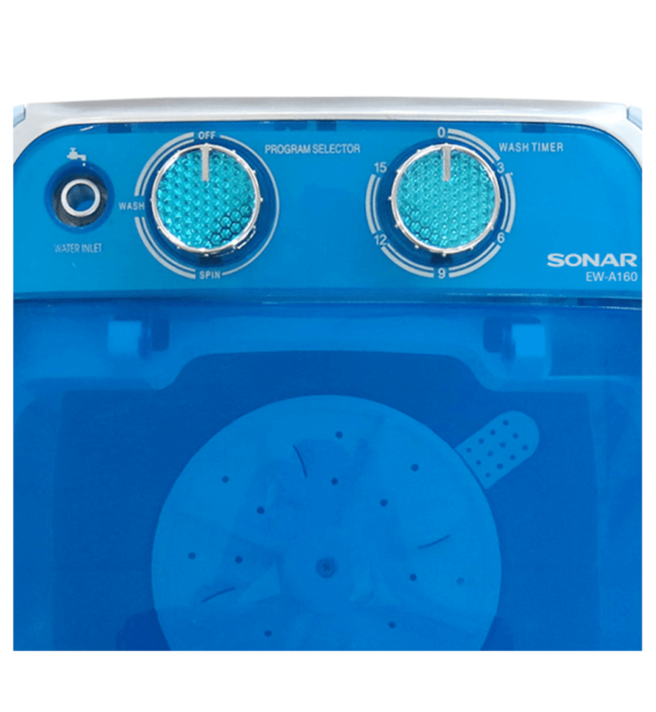 เครื่องซักผ้ามินิฝาบน SONAR รุ่น EW-A160 ฟังก์ชั่น 2 IN 1  3 KG. สีน้ำเงิน