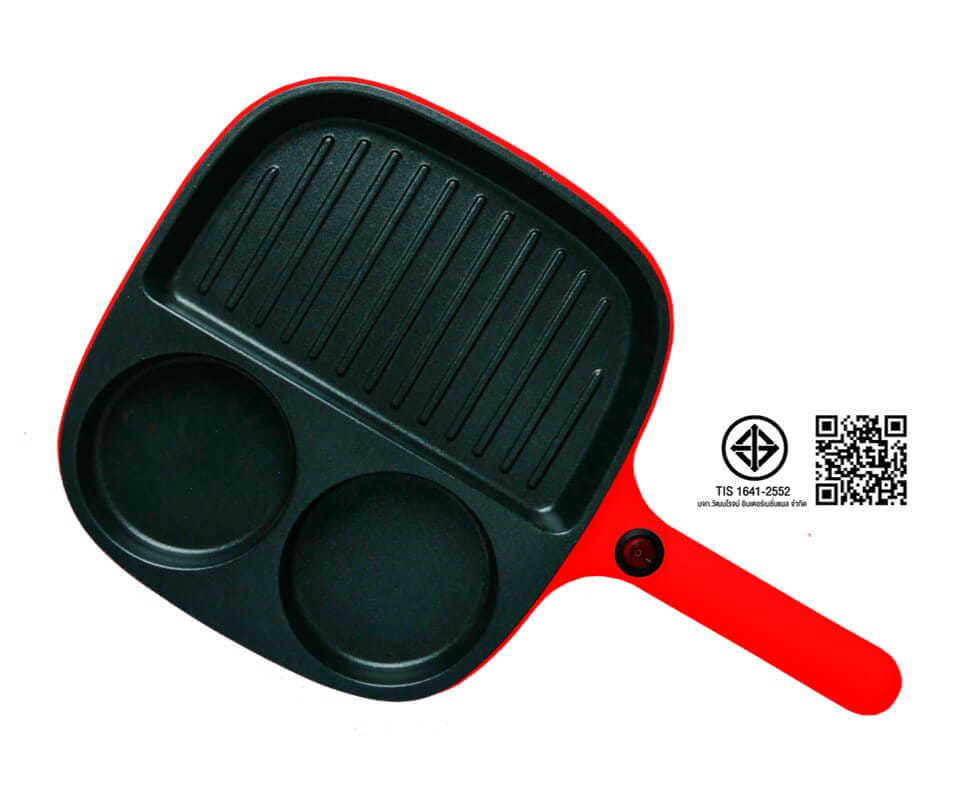 กระทะไฟฟ้า SONAR รุ่น SF-M46 ขนาด 11 นิ้ว สีแดง