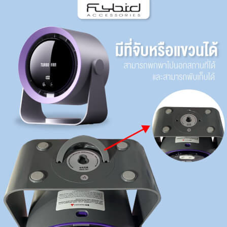 พัดลมมือถือ พัดลมพกพา SONAR FLYBIRD 3IN1  แบตเตอรี่ 4000MAH ชาร์จไฟได้ รุ่น NS-22 สีขาว_8