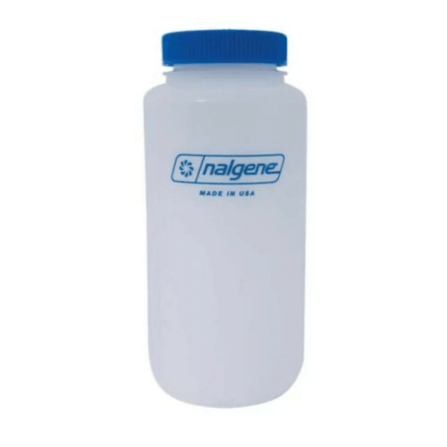 ขวดน้ำทรงกลมปากกว้าง NALGENE รุ่น IHDPE ขนาด 32 ออนซ์  พร้อมโลโก้ NALGENE ฝาสีฟ้า_1