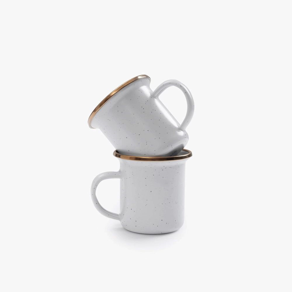 แก้วเคลือบอีนาเมล Barebones ไซส์ Espresso สีขาวเปลือกไข่