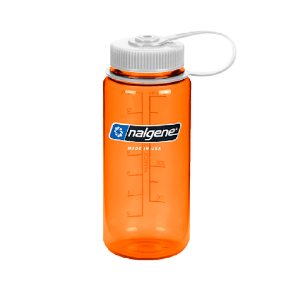 ขวดน้ำปากกว้าง NALGENE ขนาด 16 ออนซ์ สีส้มพร้อมฝาปิดแบบห่วงสีขาว