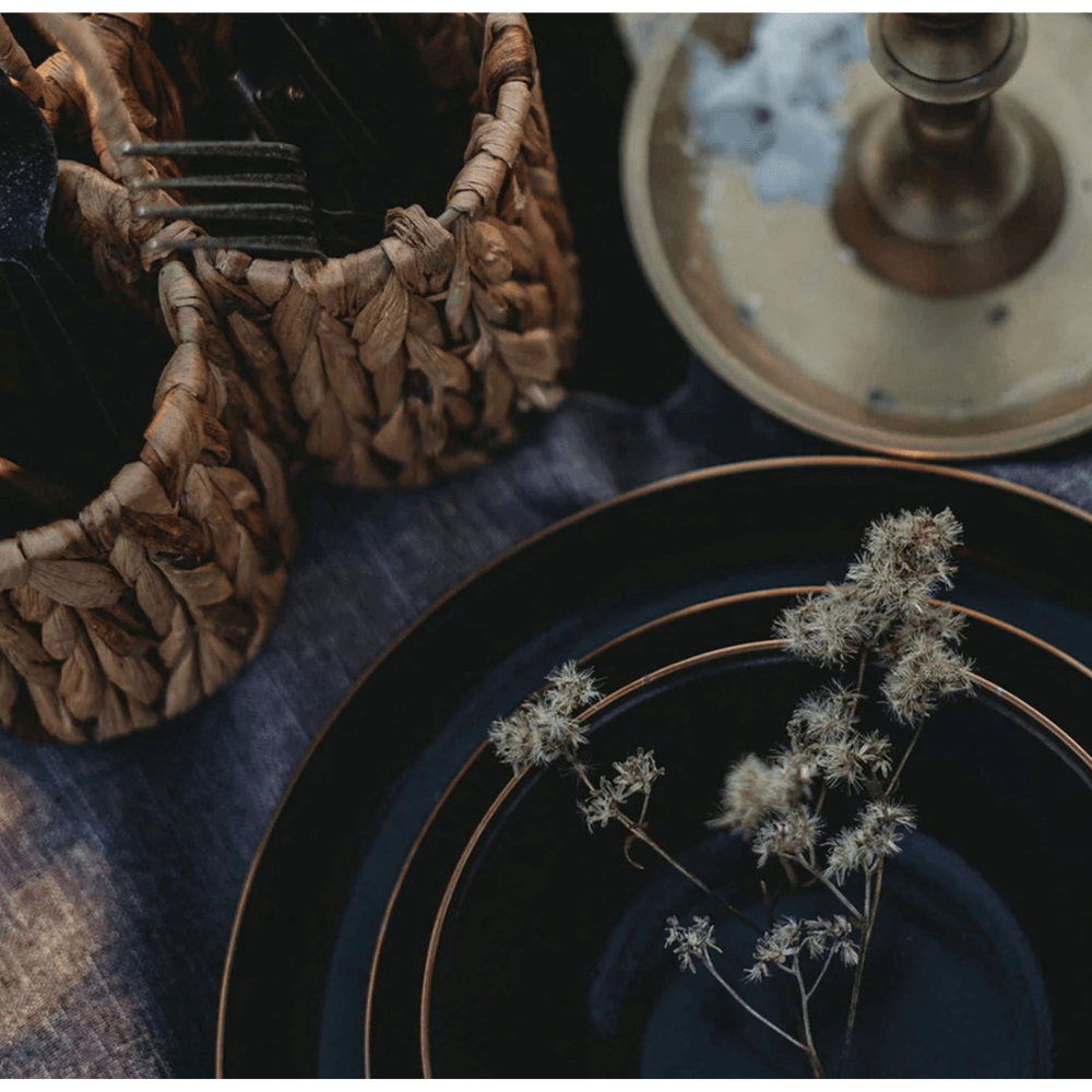 จานเคลือบอีนาเมล Bareboens ไซส์ 11 นิ้ว สีชาโคล