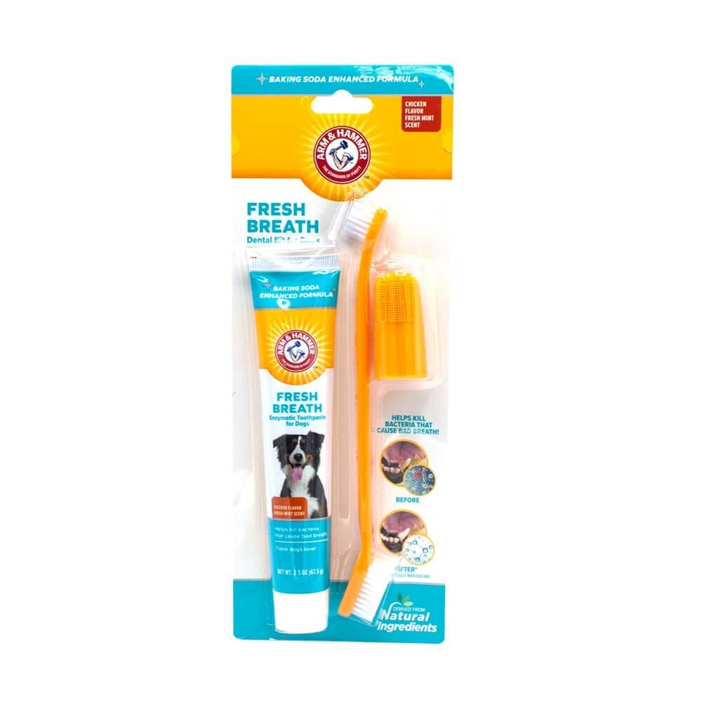 ชุดยาสีฟันสำหรับสุนัข ARM AND HAMMER FB สูตรลดกลิ่นปาก รสไก่มินต์ 2.5 OZ_0
